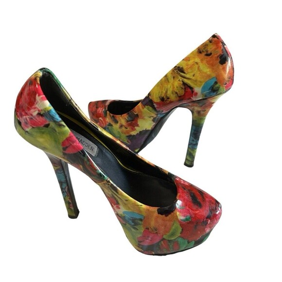 Steve Madden Dejavu Floral Multi Platform Stiletto Pumps Ultra Heels Women's 7M - Picture 2 of 13
